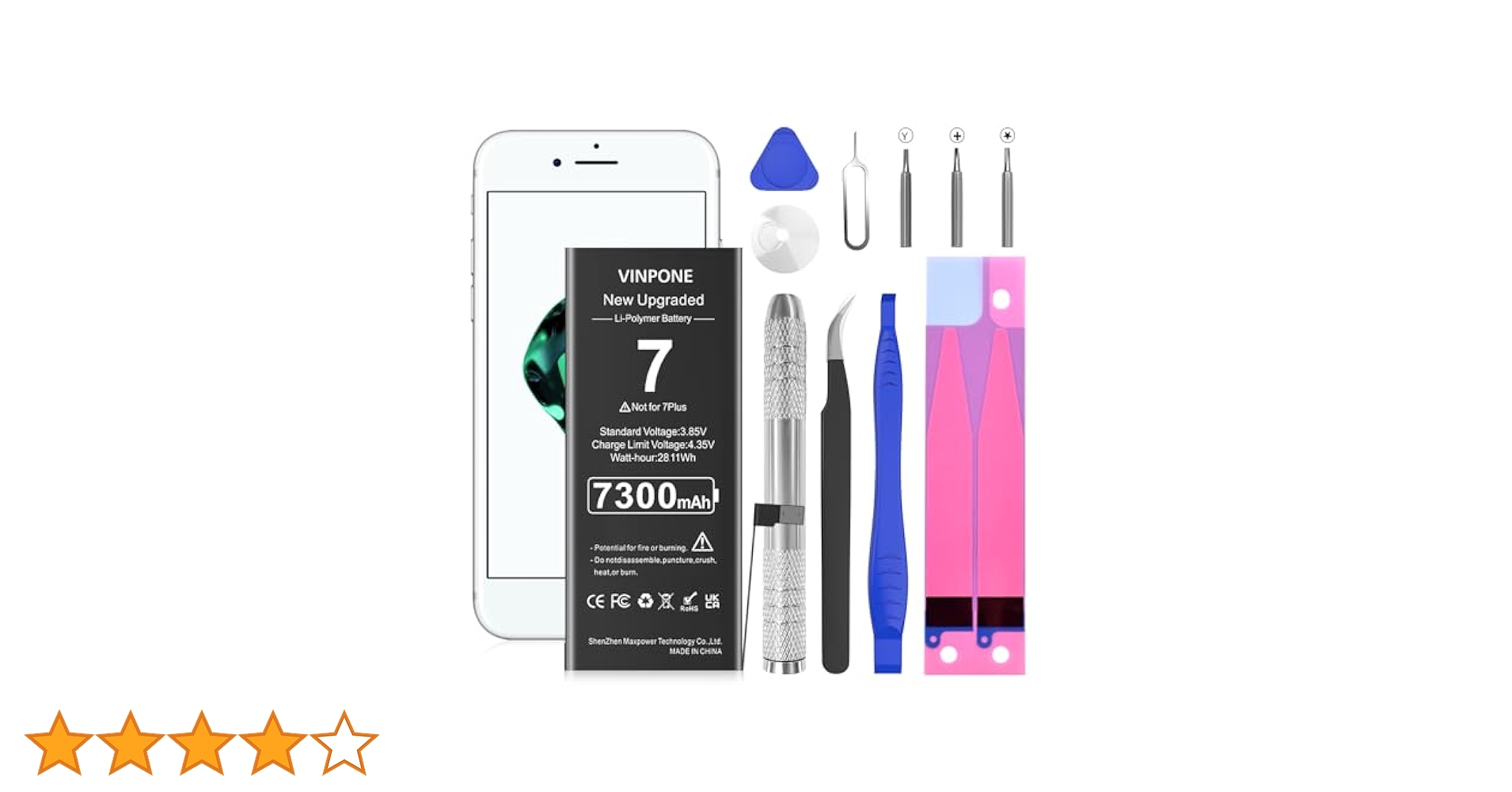 Battery for iPhone 7, (2025 New Version) 7300mAh Upgraded